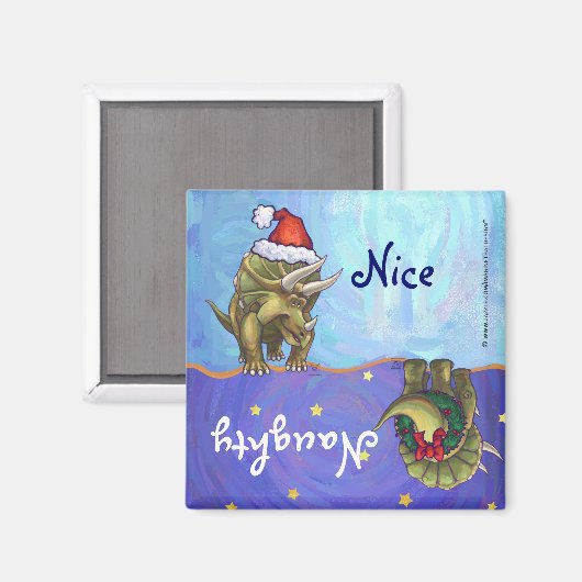 Triceratops Kerstmis Magneet (Voorkant / Achterkant)