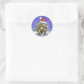 Triceratops Kerstmis Ronde Sticker (Tas)