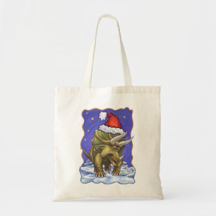 Triceratops Kerstmis Tote Bag