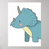 Triceratops kinderkamer dinosaurus muurkunst poster (Voorkant)