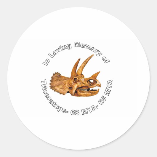 Triceratops Memory Ronde Sticker (Voorkant)