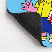 Triceratops Nerd met rugzak en handboek. Muismat (Hoek)