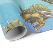 Triceratops Patronen Cadeaupapier (Rol Hoek)