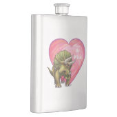 Triceratops Red Rose Heart Heupfles (Rechts)