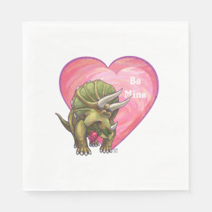 Triceratops Red Rose Heart Servetten
