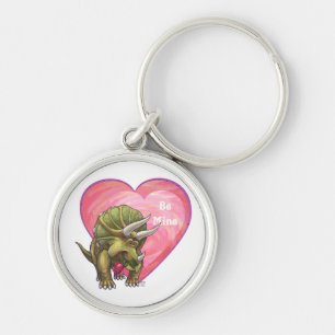 Triceratops Red Rose Heart Sleutelhanger