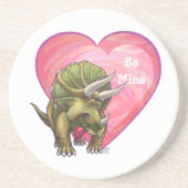 Triceratops Red Rose Heart Zandsteen Onderzetter (Voorkant)