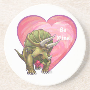 Triceratops Red Rose Heart Zandsteen Onderzetter