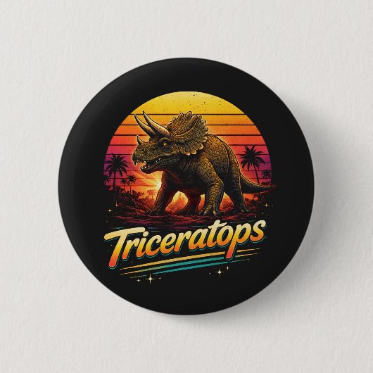 Triceratops Ronde Button 5,7 Cm (Voorkant)