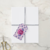 Triceratops  Roze Dinosaur Cadeaulabel (Met Touw)