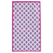 Triceratops  Roze Dinosaur en Leaf Pattern Klein Cadeauzakje (Achterkant)