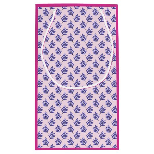 Triceratops  Roze Dinosaur en Leaf Pattern Klein Cadeauzakje (Achterkant)