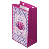 Triceratops  Roze Dinosaur en Leaf Pattern Klein Cadeauzakje (Voorkant Gekanteld)