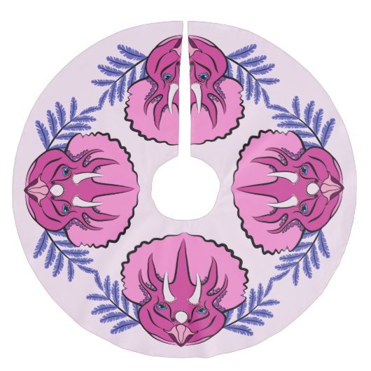 Triceratops Roze Dinosaur Kerstboom Rok (Voorkant)