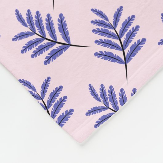 Triceratops Roze Dinosaur met Leaf Pattern Fleece Deken (Hoek)