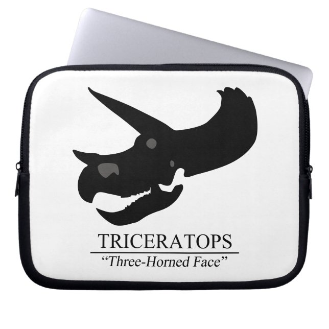 Triceratops Skull Laptop Sleeve (Voorkant)