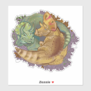Triceratops Snuggles Sticker