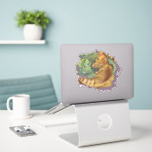 Triceratops Snuggles Sticker (Laptop op bureau)