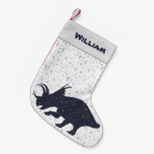 Triceratops Splatter Paint kerststaart Kleine Kerstsok (Voorkant (Hangend))