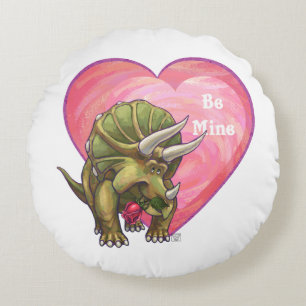 Triceratops Valentijnsdag Rond Kussen