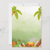 Triceratops Verjaardag Uitnodiging (Achterkant)