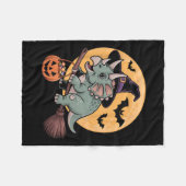 Triceratops Witch Pet Pompoen Halloween Kostuum Me Fleece Deken (Voorkant (Horizontaal))