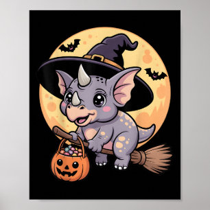Triceratops Witch Pet Pompoen Halloween Kostuum Me Poster