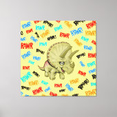 Triceratops zegt "Rawr!" Acryldruk Canvas Afdruk (Voorkant)
