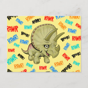 Triceratops zegt "Rawr!" Briefkaart