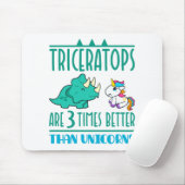 Triceratops zijn 3 keer beter dan Unicorns Muismat (Met muis)