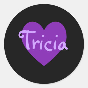 Tricia in Paars Ronde Sticker