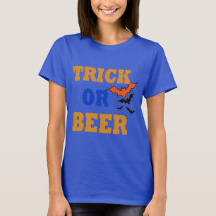 Trick Beer trick or treat Grappig Beer Halloween T-shirt