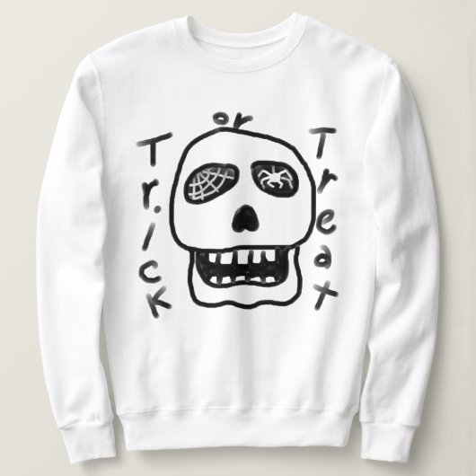 Trick crânien Abstrait ou Sweatshirt d'Halloween t (Design devant)