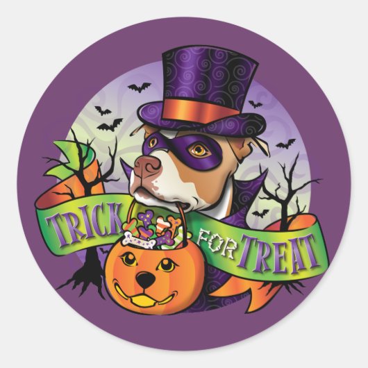 Trick for Treat Ronde Sticker (Voorkant)