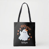 Trick Halloween Ghost mignon ou Sac fourre-tout de (Devant)