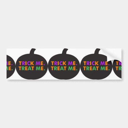 Trick me Behandel me, multi-kleuren Bumpersticker (Voorkant)