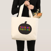 Trick me Behandel me, multi-kleuren Grote Tote Bag (Voorkant (product))