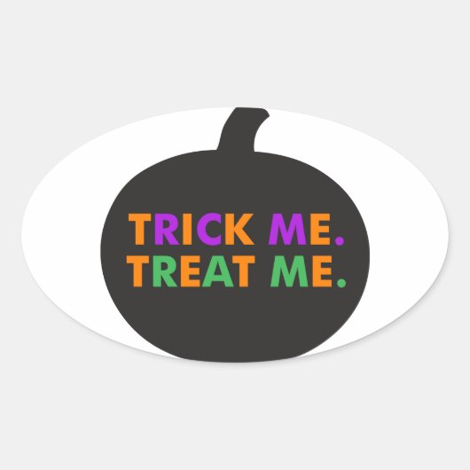 Trick me Behandel me, multi-kleuren Ovale Sticker (Voorkant)