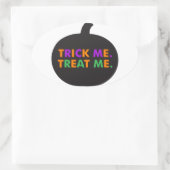 Trick me Behandel me, multi-kleuren Ovale Sticker (Tas)