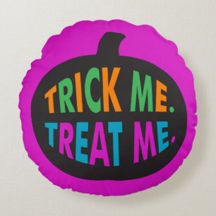 Trick Me Treat Me, Halloween Multi-Color Rond Kussen