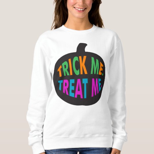 Trick Me Treat Me, Halloween Multi-Color Trui (Voorkant)