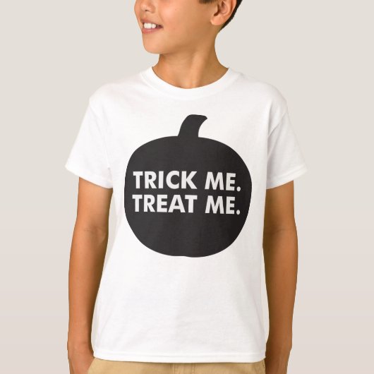 Trick Me Treat Me, T-shirt noir blanc (Devant)