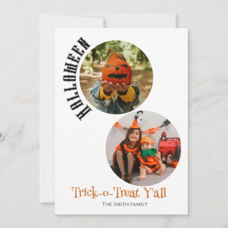 Trick-o-Treat,Gelukkig Halloween familie foto coll Kaart