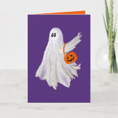 Trick of het behandelen van spook met pompoen Snoe Kaart (Voorkant)