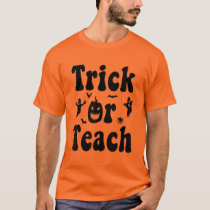 Trick of Teach Funny Rainbow Halloween leraar T-shirt