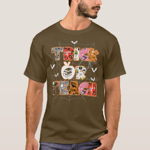 Trick of Teach grappig Halloween leraar T-shirt