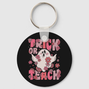 Trick of Teach Groovy Ghost met bloemen K Sleutelhanger