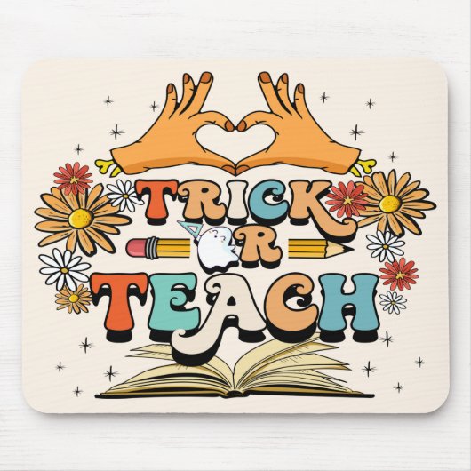 Trick of Teach Mousepad,Funny Teacher for Hallowen Muismat (Voorkant)
