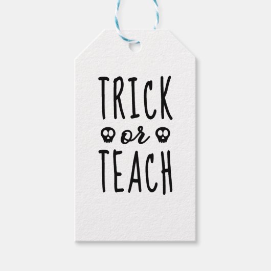 Trick of Teach Shirt, Halloween leraar Shirt Cadeaulabel (Voorkant)