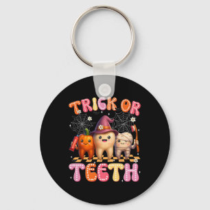 Trick of Teeth Crew tandheelkundige Halloween kost Sleutelhanger